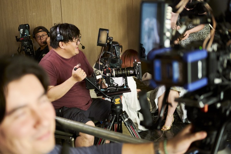 Crew and equipment between takes on a Vancouver production.